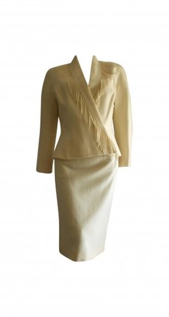 Thierry Mugler : tailleur jupe laine blanc vintage 90s\\n\\n30/08/2016 16:16