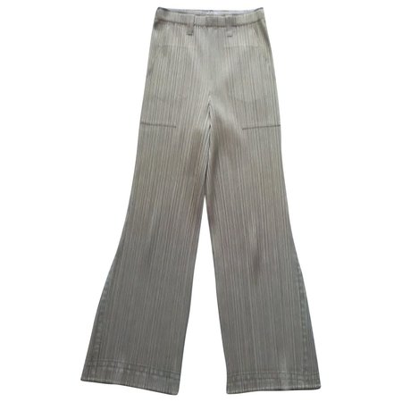 pantalon polyester beige Pleats Please Issey Miyaké\\n\\n11/05/2020 16:51
